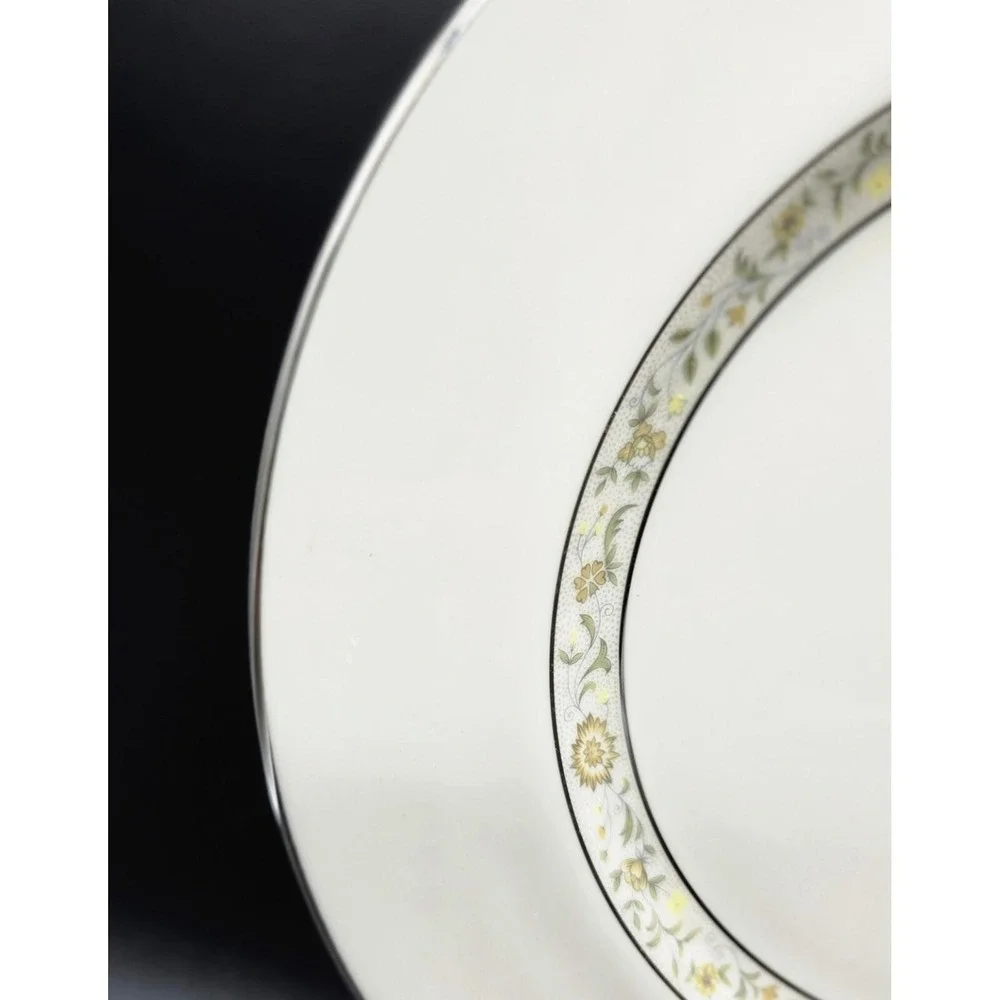 Set/8 Vintage Lenox Springdale Dinner Plate Platinum 10.5
